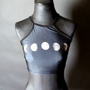 Moon Phase Cropped Halter Top